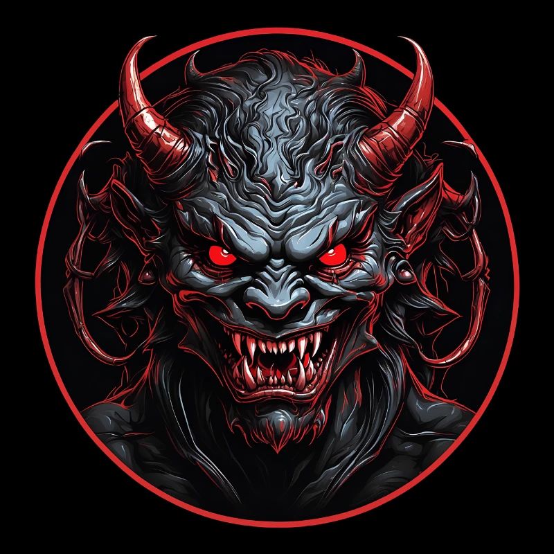 Evil demonic devil with red eyes