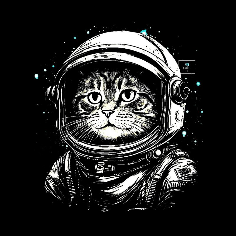 Chat astronaute mignon