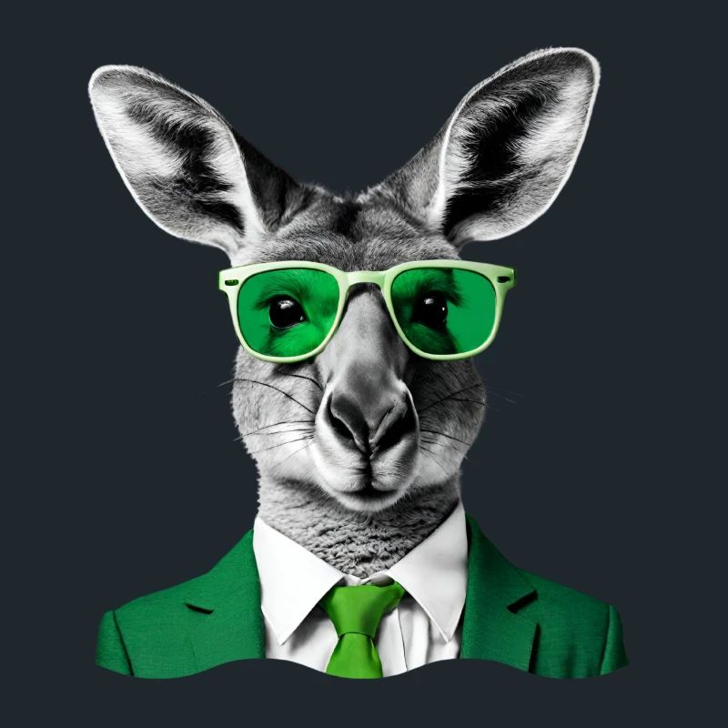 Neon Kangaroo in Green Suit
