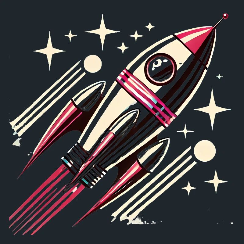 Retro SpaceAge Rocket Vector Design