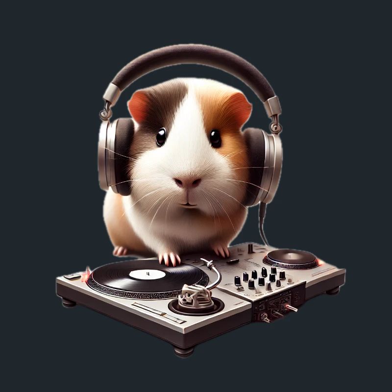 Jeu de record de fête musicale DJ mignon cochon d'Inde