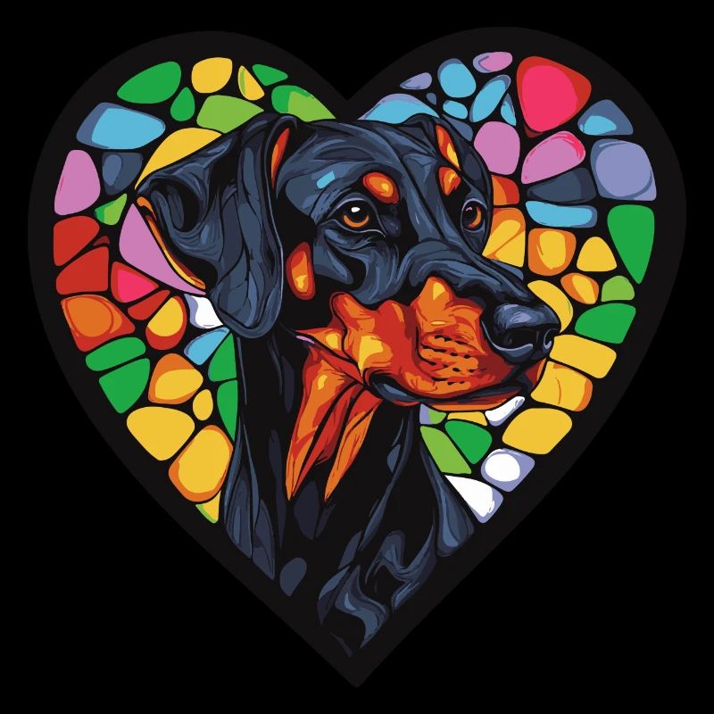 Doberman Hund Herz Hundeliebe