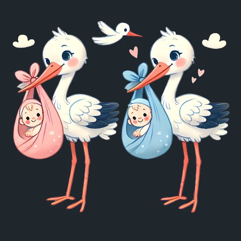 Rosa oder Blauer Storch Baby Überraschung