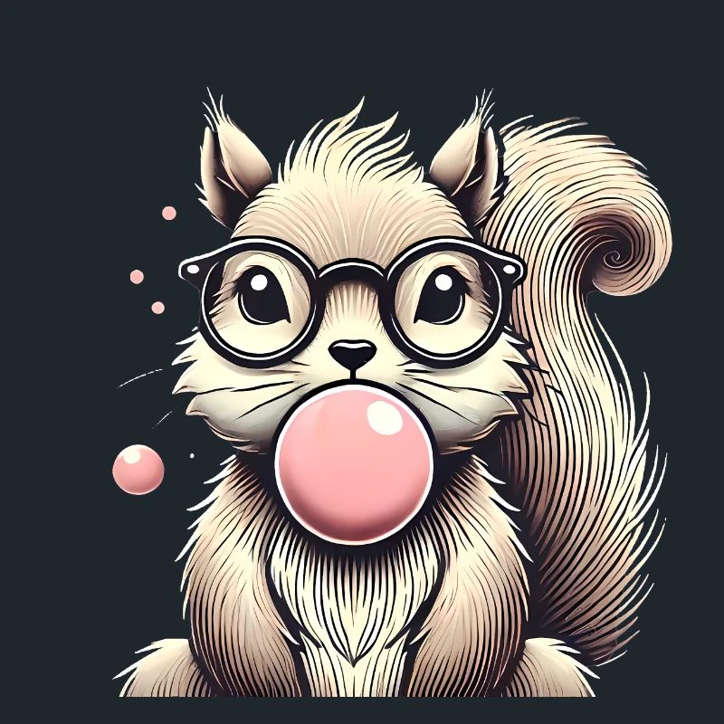 Cooles Eichhörnchen mit Kaugummi-Brille