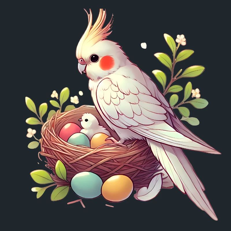 Nid de calopsitte avec des œufs Illustration
