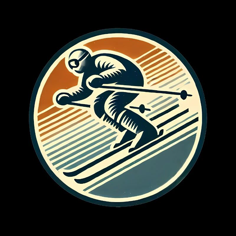 Conception de badge de ski rétro