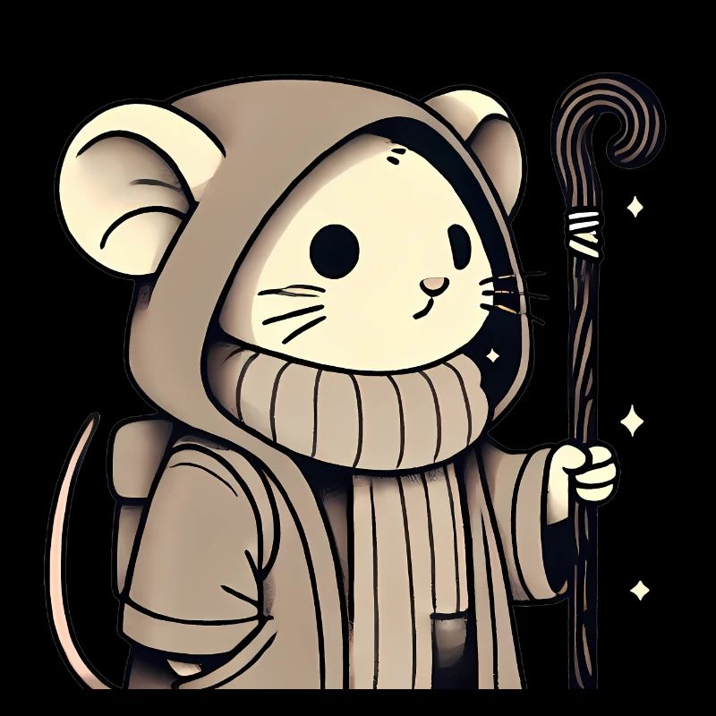 Souris aventurière en cape à capuche