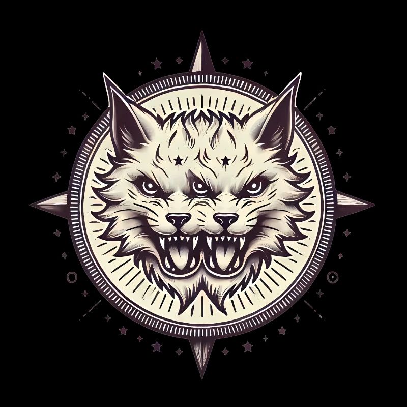 DoubleHeaded Gothic Cat Emblem