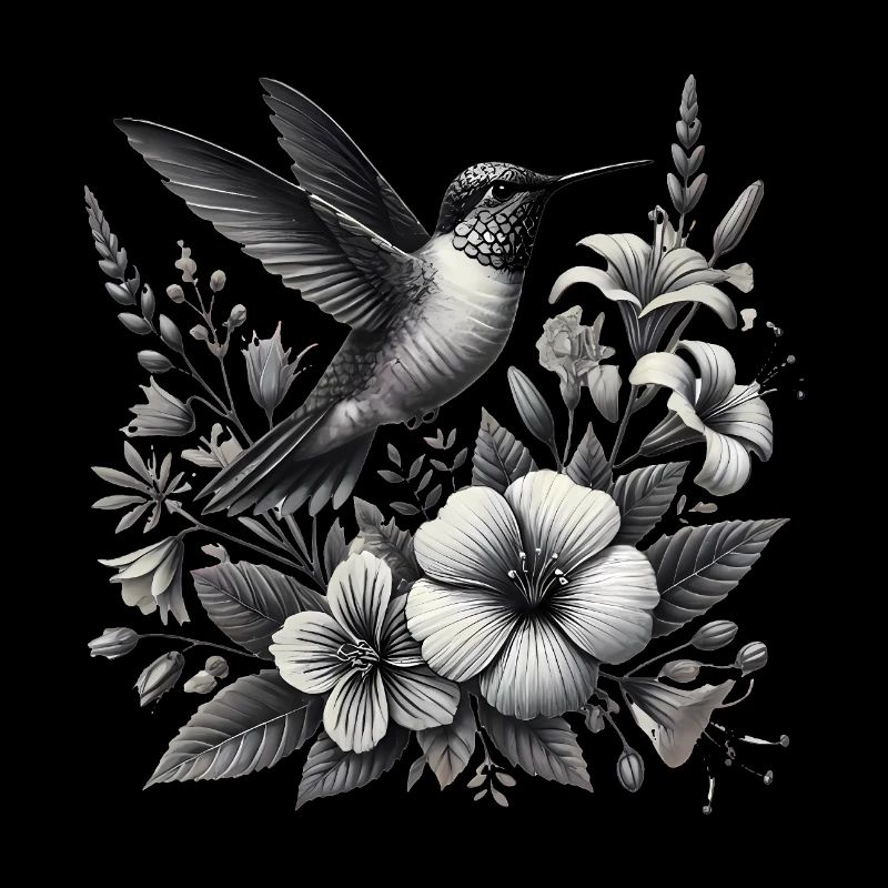 Colibri aux fleurs élégantes