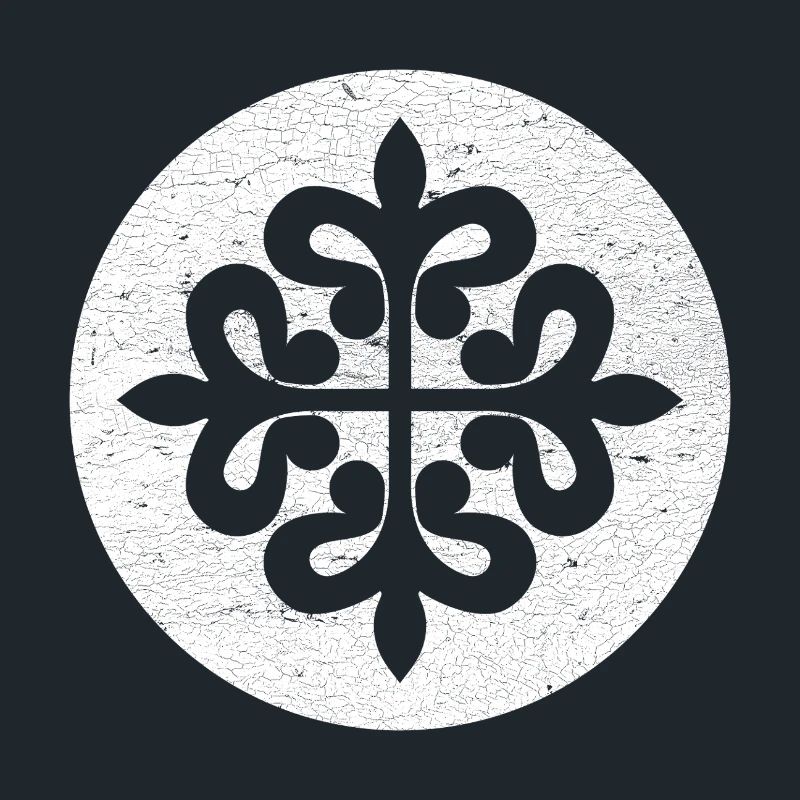 Croix d’Alcantara dans un cercle blanc