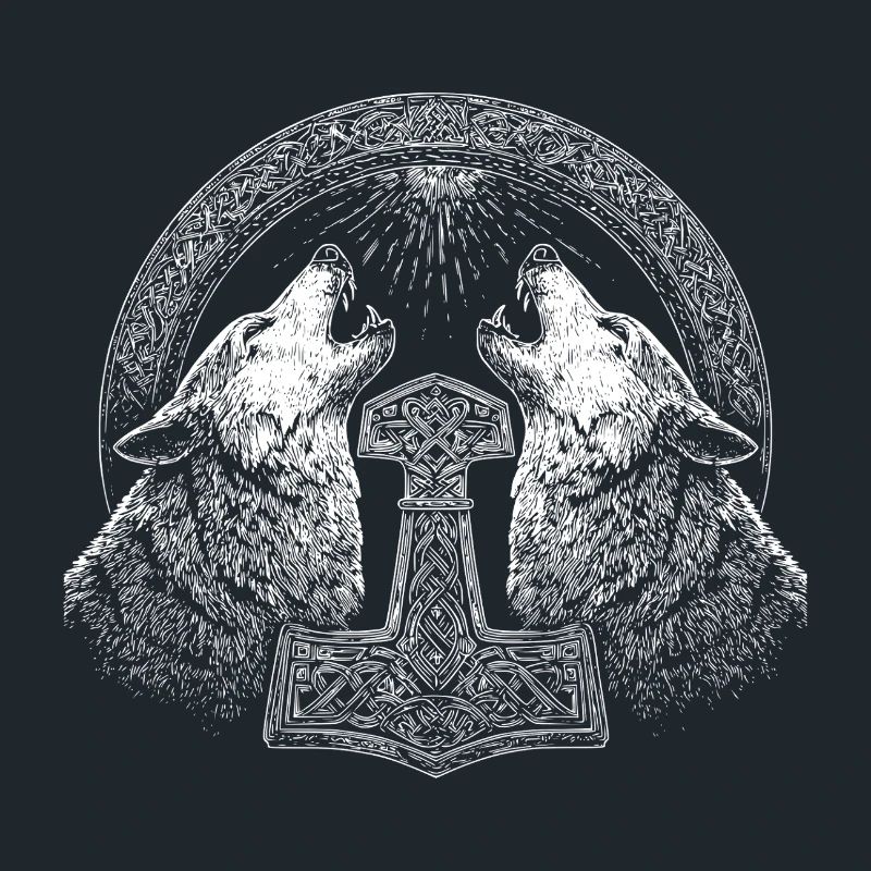 Wolf Thor Hammer Wikinger