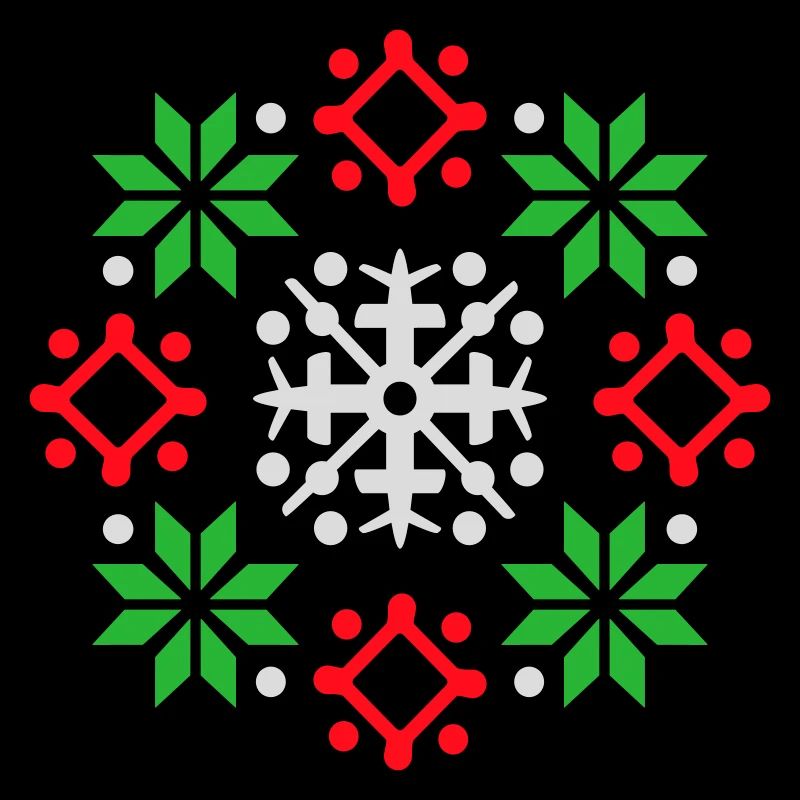 Schneeflocken Muster Weihnachtspullover Schnee