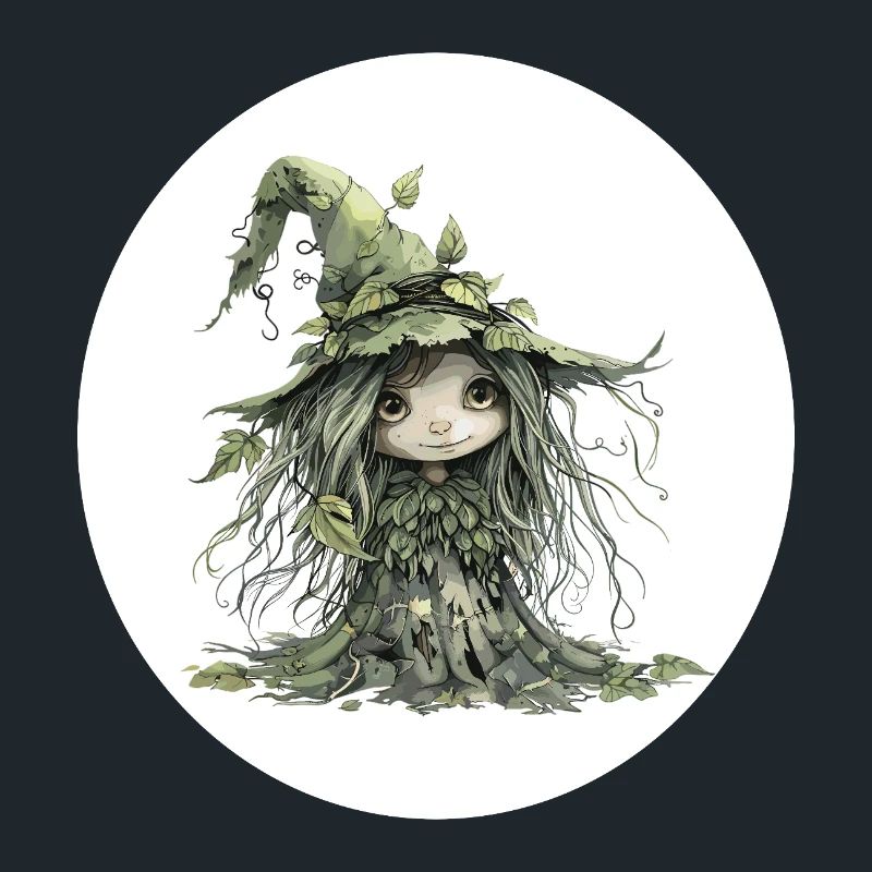 Gobelin fée de la forêt dans la forêt de feuilles