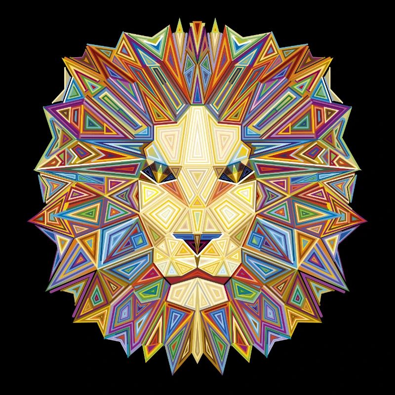 Geometric lion head