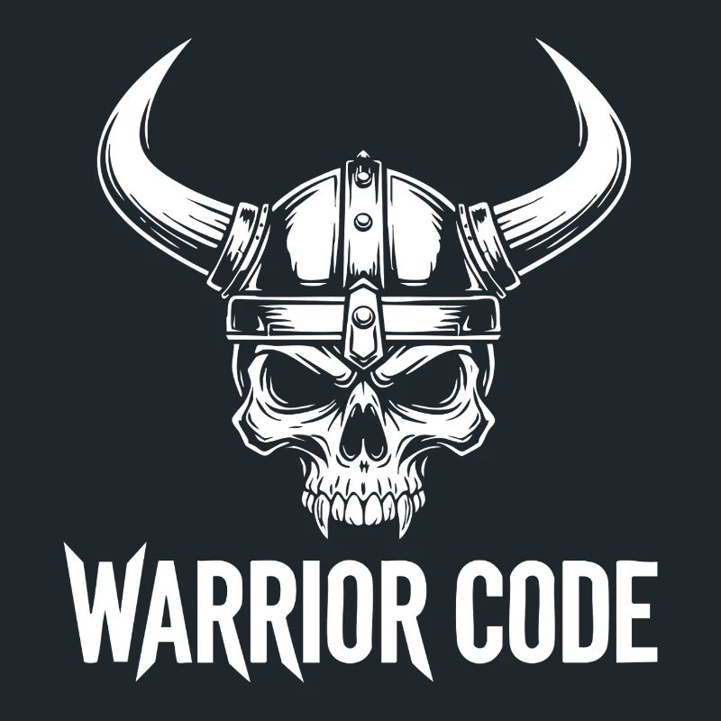Kriegercode, Schädel, Wikinger, nordischer Hörnerhelm,