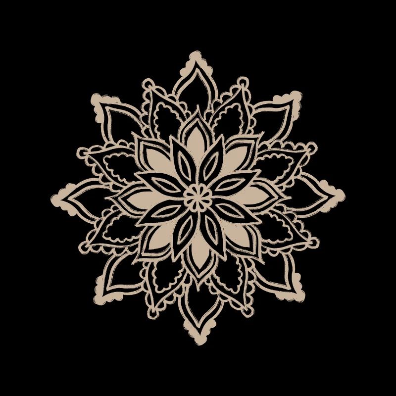 Beige Mandala-Spitzenmuster