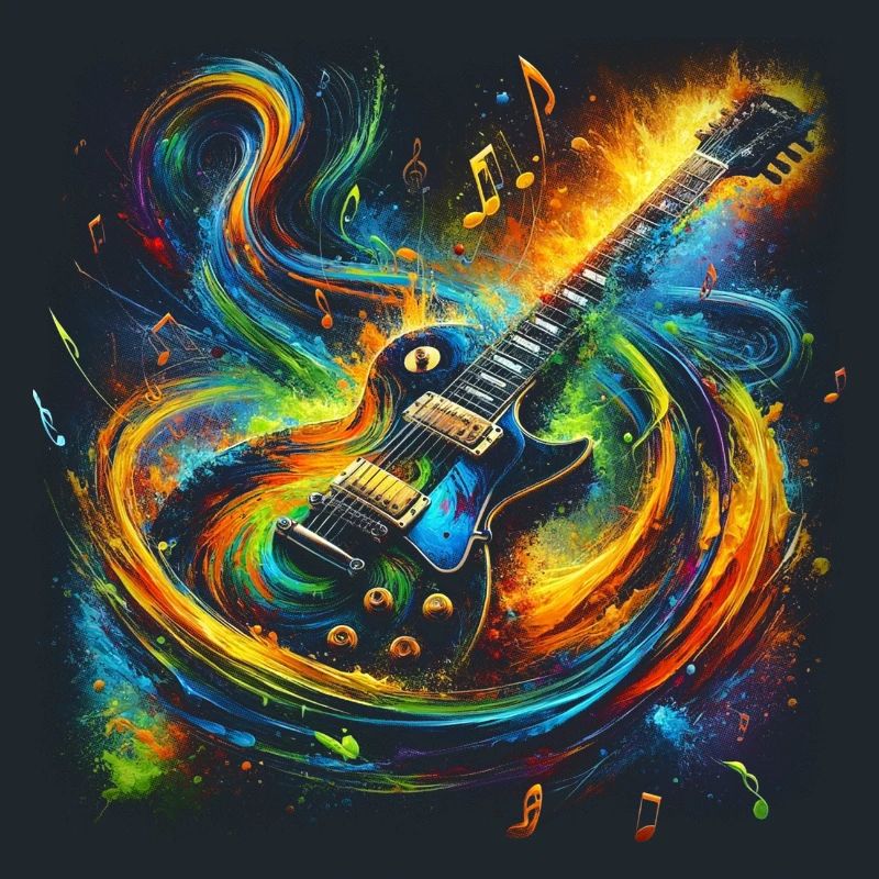 Colorful Guitar Expression