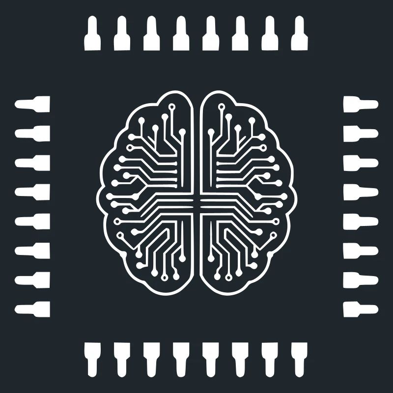 AI Brain Chip Processor Tech Vector