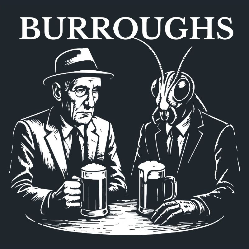 William S Burroughs drinking beer with cockroach