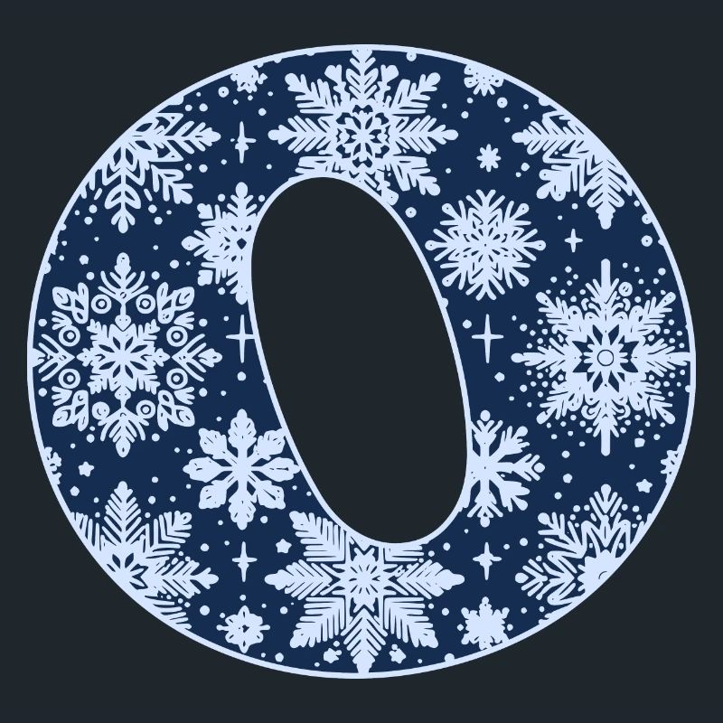 Buchstabe O Schneeflocken