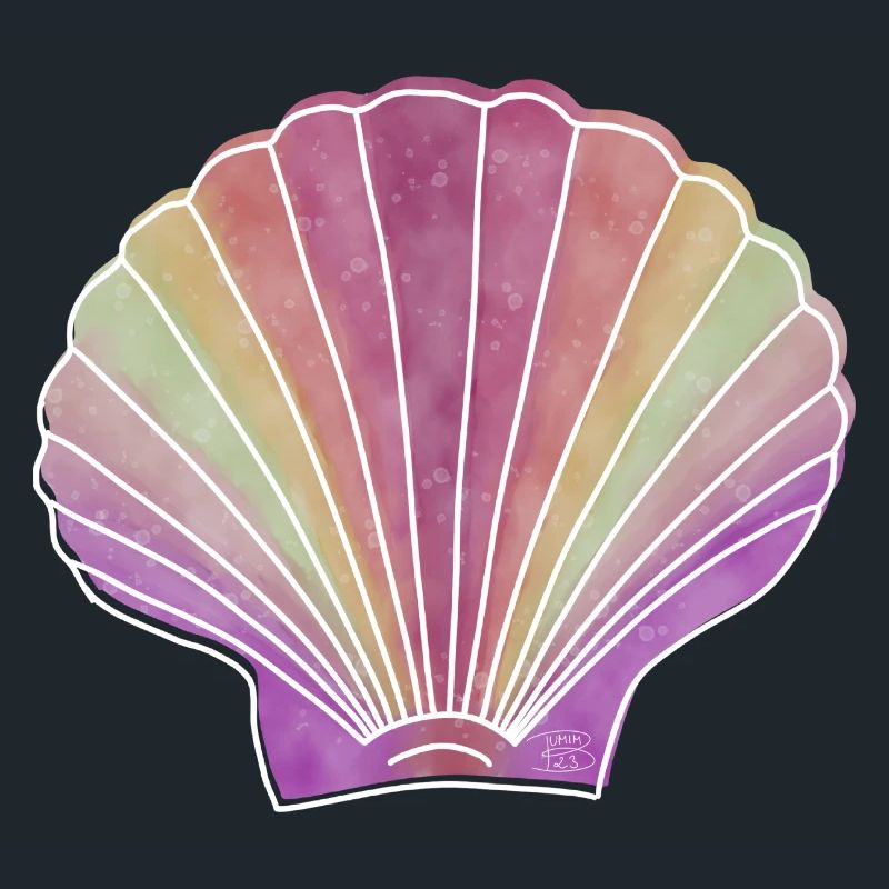 "Jakobsmuschel", Boho Line Art Design, "Shells"