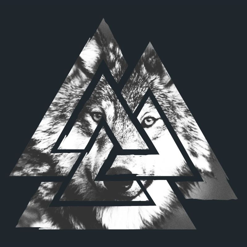 Valknut, Symbol von Odin - Mit Wolf