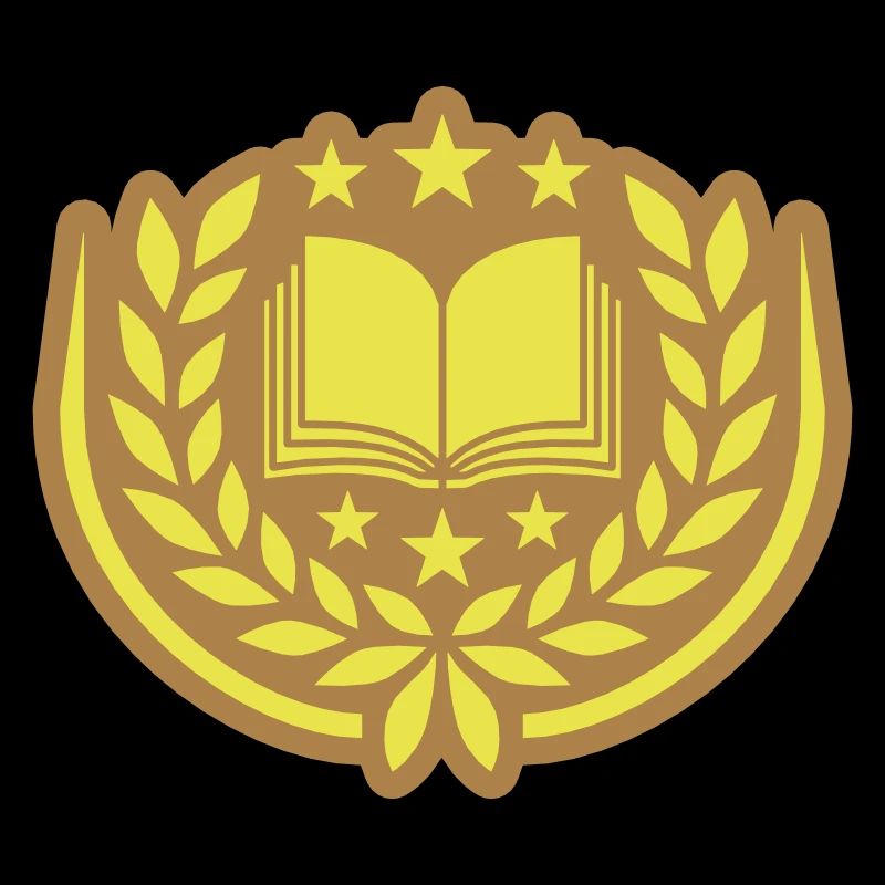 Emblem Buch Sterne Lorbeerkranz