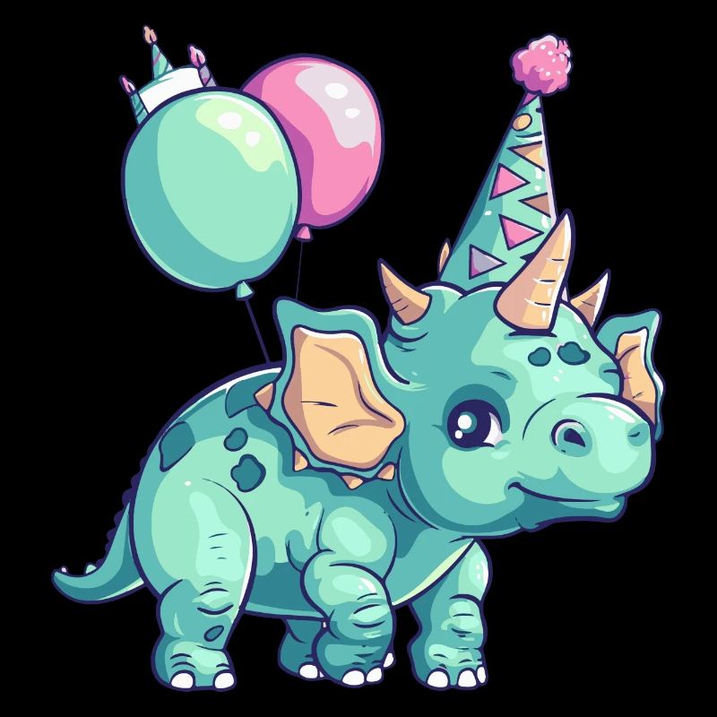 Dinosaur triceratops Birthday Comic