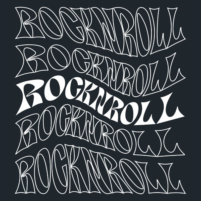 Typographie ondulée rocknroll psychédélique