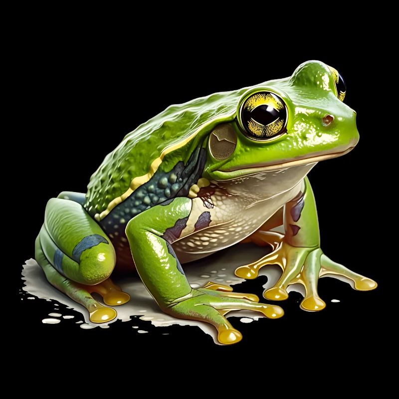 Grass frog waiting for rain for offspring