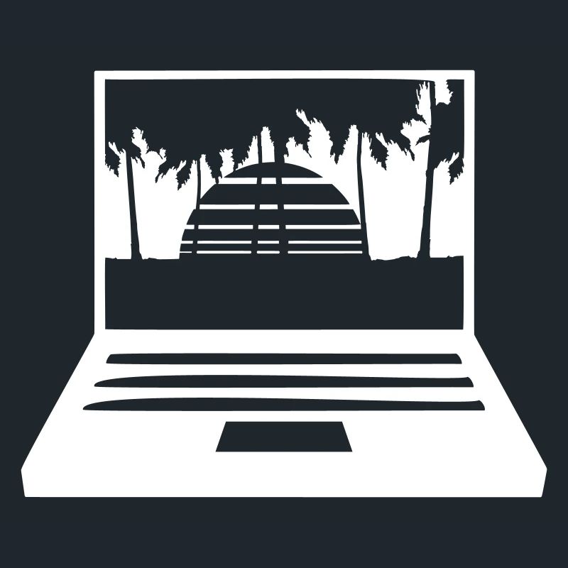 Laptop Computer Screen Palm Trees PC Strip Nerd