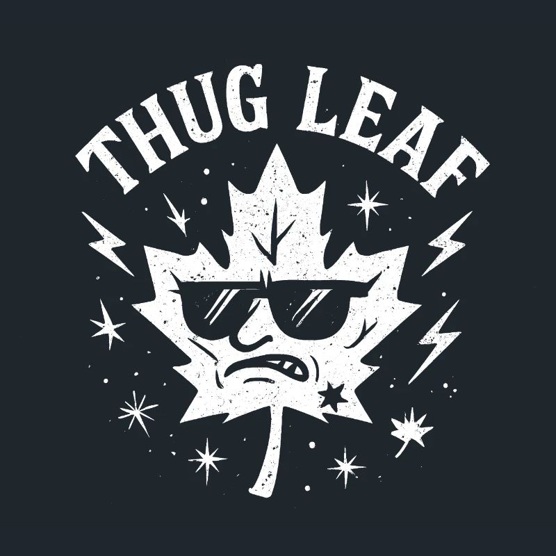 Thug Leaf Happy Fall Harvest Autumn Lover Wortsp