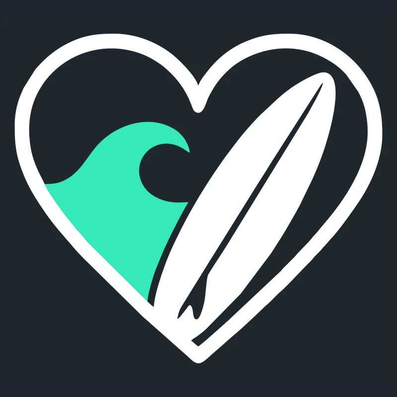 Surf Heart Board Wave Ocean Geschenk