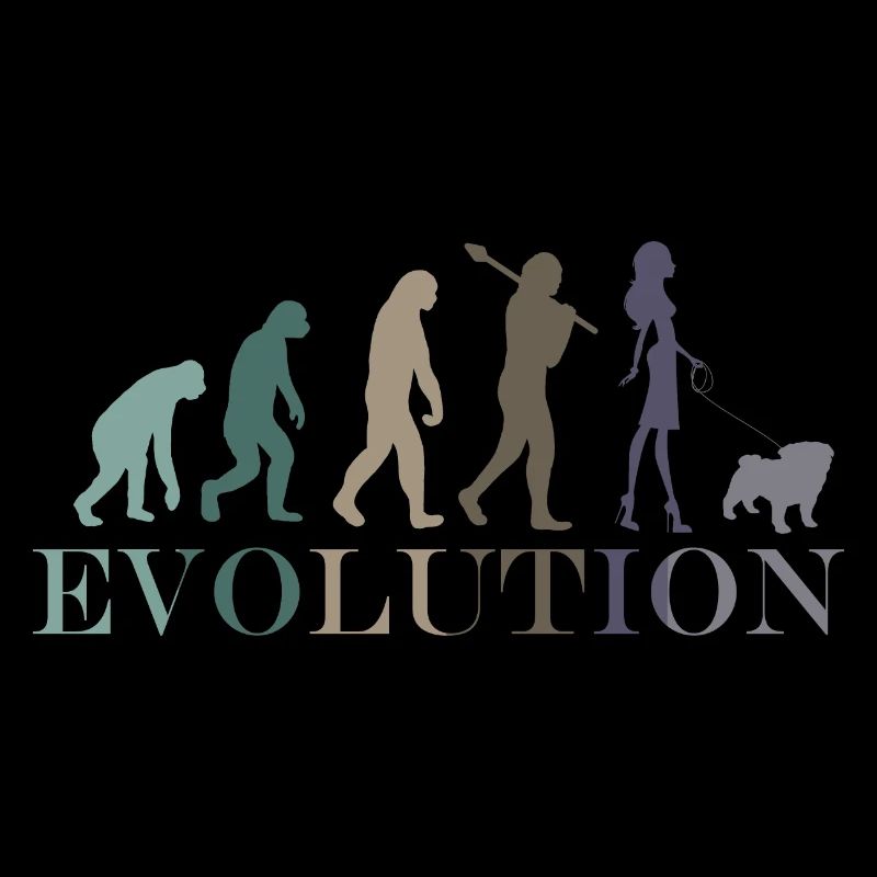 Evolution Mops Weiblich Retro Minimalismus