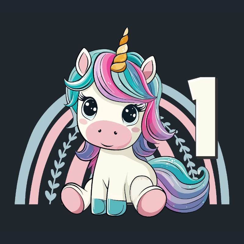 1. Geburtstag Einhorn Regenbogen Süß Niedlich