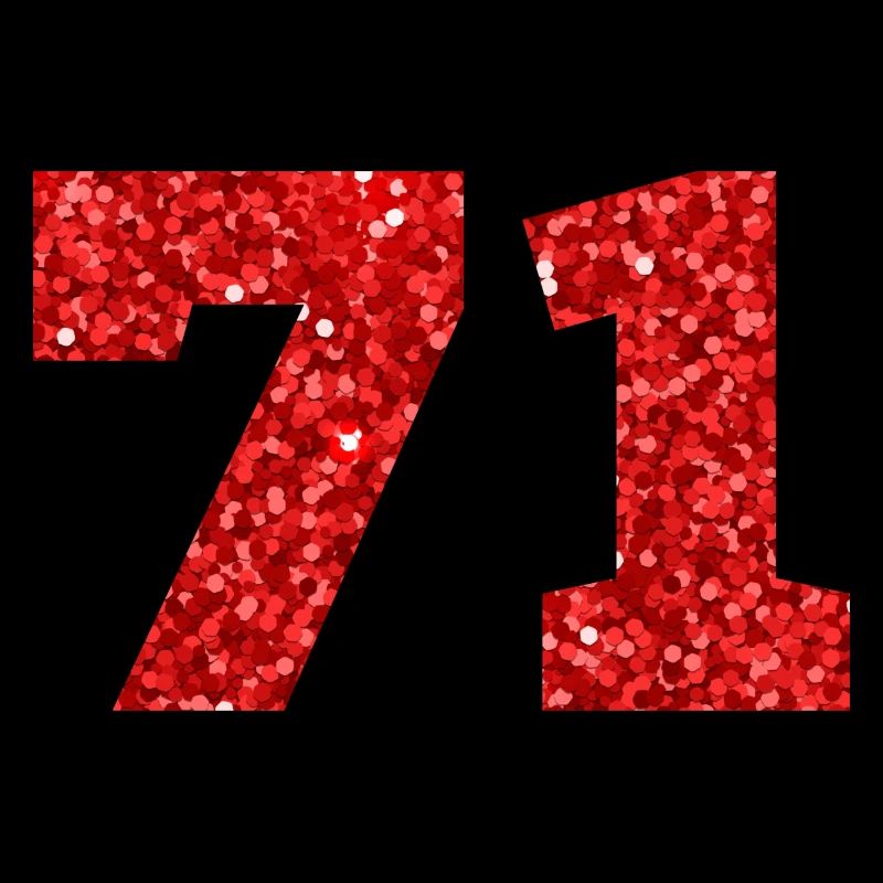 71 Roter Glitzer - 71 Geburtstag