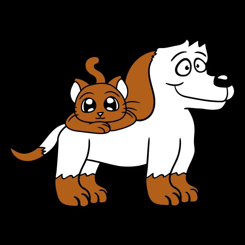 Chien Chat Deux Amis Équipe Chaton 2 Duo Équipage