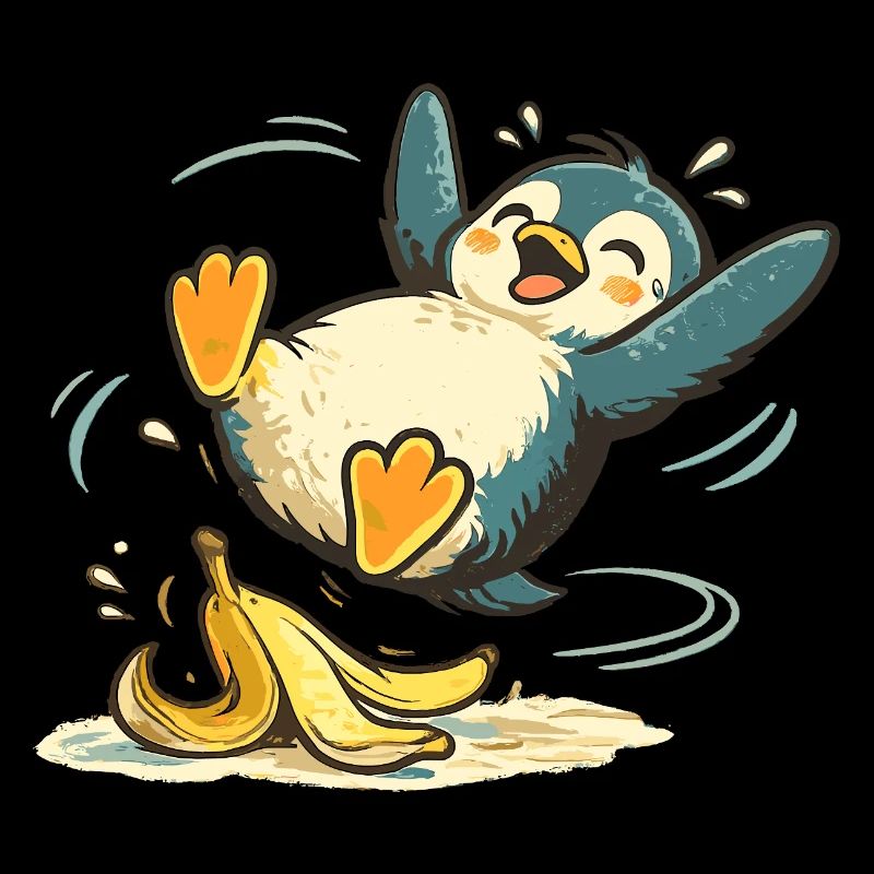 Pinguin Springende Banane