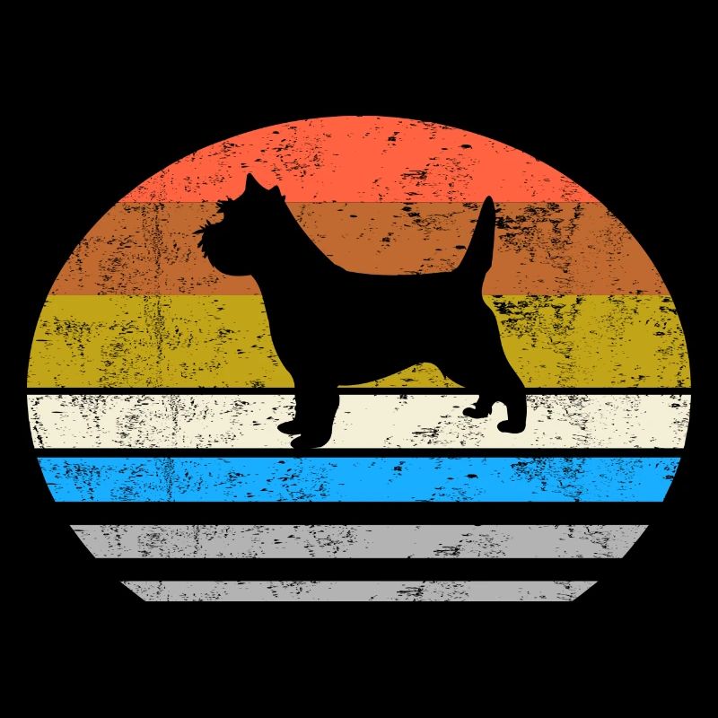 Cairn Terrier Chien - Retro Style Silhouette