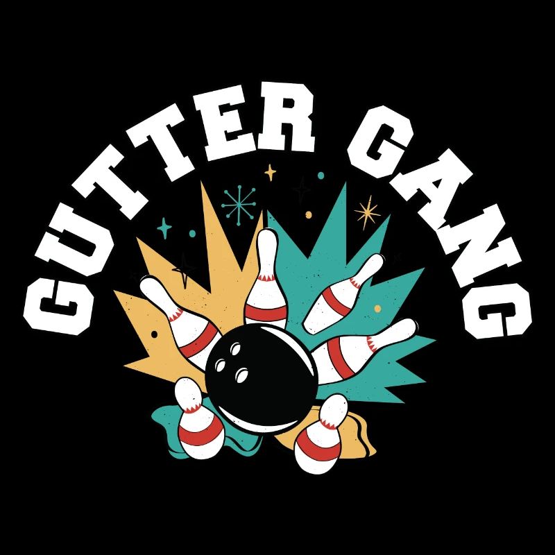 Gutter Gang Funny Bowling Team Club Coach Bowler