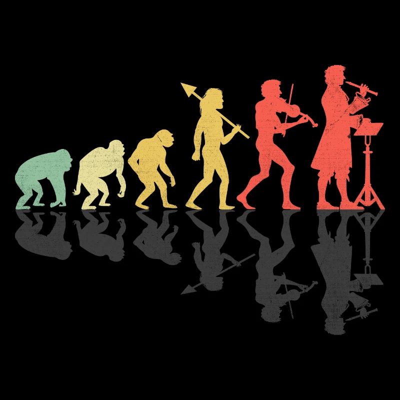 Retro Evolution Musik Lehrer Musikklasse Musiker