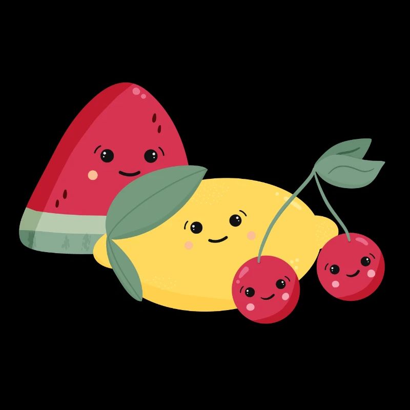Watermelon, lemon & cherries
