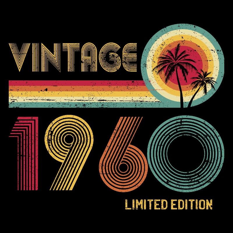Vintage 1970s Retro Sunset Design