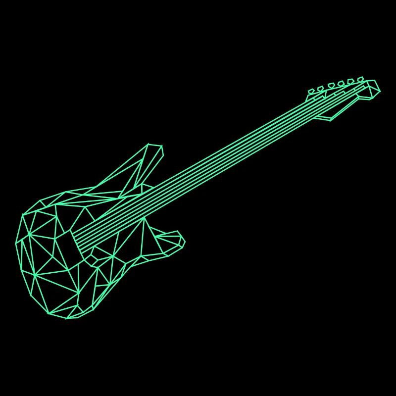 guitar polygon line light green electric guitar