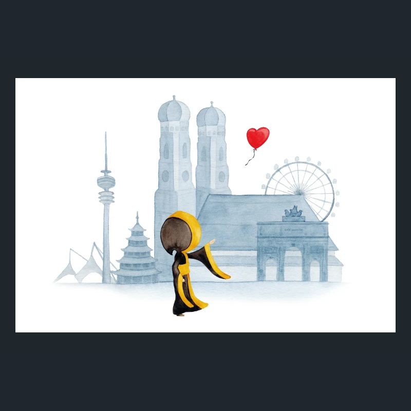 Münchner Kindl mit München Skyline