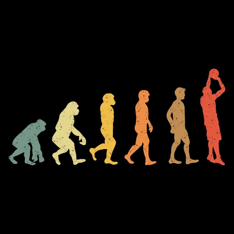 Basketball evolution vintage retro