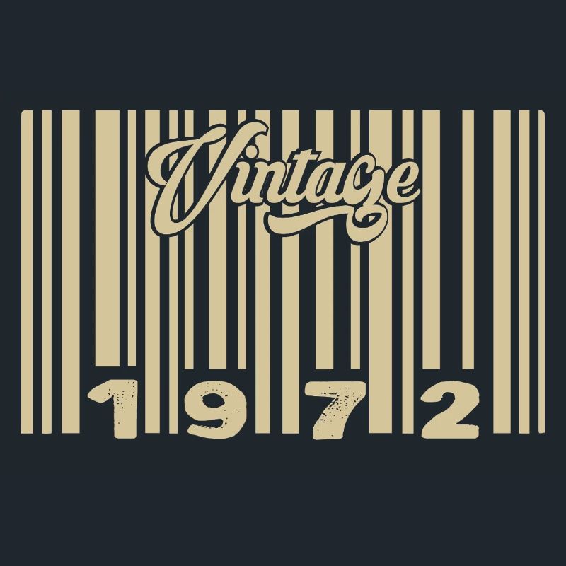 Vintage 1972 Barcode 1972: Year 2025.