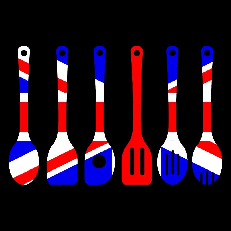 Union Jack Flag Kitchen Tools Silhouette