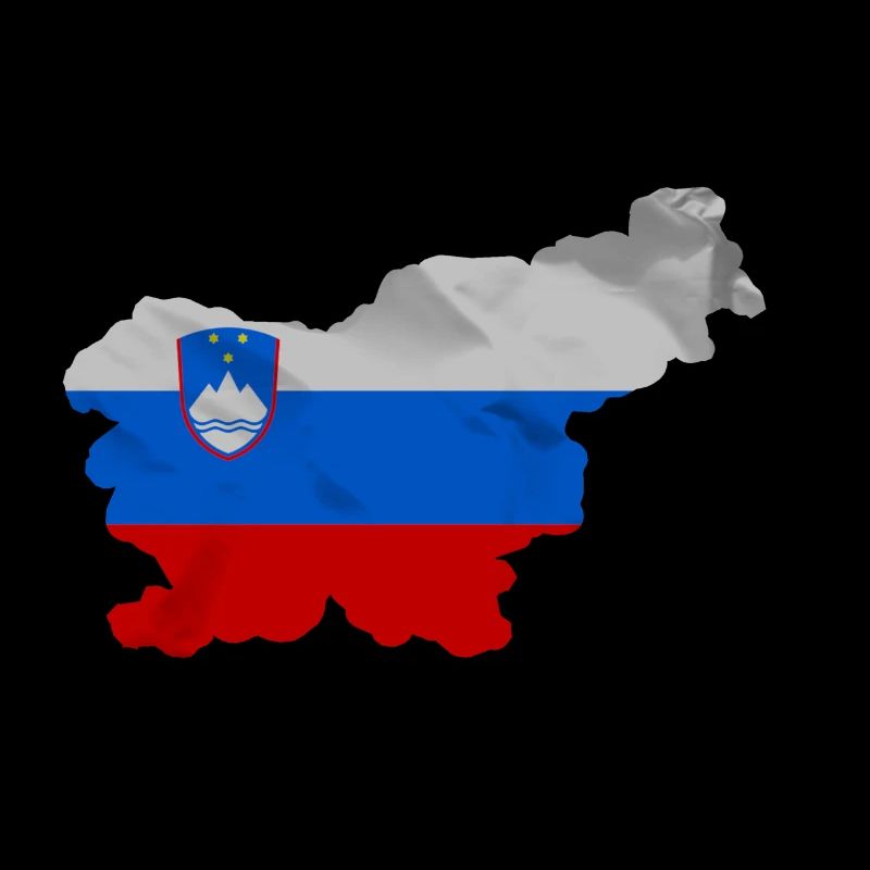 Drapeau de la Slovénie en forme de pays