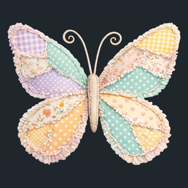 Cottagecore vintage Patchwork Papillon
